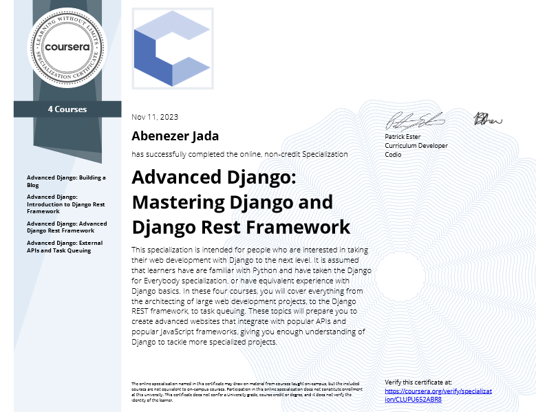 Advanced Django: Mastering Django and Django Rest Framework